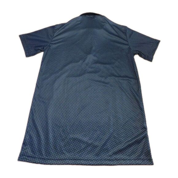 NWOT Collars & Co Men’s M Dress Collar Performance Polo Navy Polka Dot - Picture 3 of 7